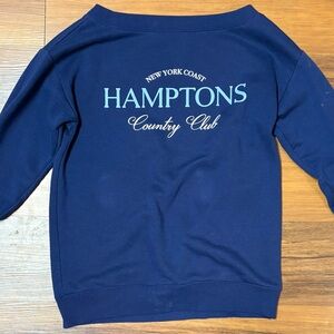 Madden Girl Navy Crewneck Sweatshirt with Light Blue Logo